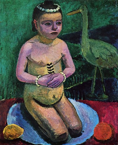 Child Nude with Stork by Paula Modersohn Becker